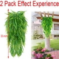 thumbnail image 4 of Artificial Hanging Plants 2pcs Fake Hanging Plant Faux Hanging Ferns Plant Artificial Outdoor Plants UV Resistant Plastic Plants (Green), 4 of 6
