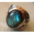 thumbnail image 2 of Labradorite Mans Ring, Natural Blue Fire Labradorite, Unisex Ring, Silver Jewelry, 925 Silver Ring, Birthday Gift, Heavy Men Ring, Arabic Design, Ottoman Style Ring, Christmas, Turkey Mens Signet Ring, 2 of 6
