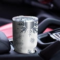 thumbnail image 4 of 30oz Blue Christmas Snowflake Pattern Tumblers Stainless Steel Tumbler with Lid and Straw,Vacuum Insulated Double Wall Travel Tumbler Cups Mug with Cleaning Brush for Coffee,Tea, 4 of 7