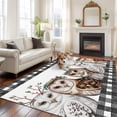 thumbnail image 3 of Cute Owls Area Rug 6x9 Washable Rug Non Slip Winter Vintage Animals Berry Black Plaid Large Area Rug Soft Stainresistant Indoor Floor Carpet for Living Room Bedroom Home Office Dining Room Nursery, 3 of 8