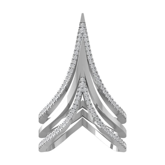 Araiya Fine Jewelry 14K White Gold Round-shape Lab Grown Diamond Fashion Band Ring ( 1/3 cttw, D-F Color, VS Clarity) Size 7.5