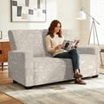 thumbnail image 2 of TSOVTHRID Floral Vintage Beige Print Loveseat Covers Stretch Love Seat Sofa Covers Washable Reclining Loveseat Slipcover 2 Seat Couch Covers for Living Room Decor, 2 of 7