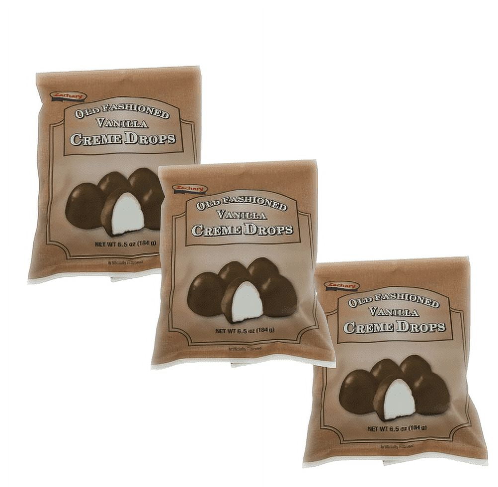 Zachary's Chocolate Vanilla Creme Drops Candy, 6.5 oz Bag, Pack of