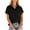 Black, variant on Tejiojio Womens Swimsuits Women's Short Sleeve Solid Color Basics Lapel Casual Top Pullover T-shirt