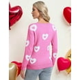 thumbnail image 4 of Heart Sweaters for Women Knit Warm Pullover Sweater Cute Heart Printed Valentine's Day Sweater Shermie, 4 of 9