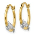 thumbnail image 2 of Primal Gold 10 Karat Yellow Gold and Rhodium-plated Dolphin Hoop Earrings, 2 of 4