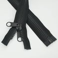 thumbnail image 1 of HSHDLDF Black Double Pull Tab Slider Heavy Duty Plastic Zipper for Sewing (1 Pack), 1 of 6