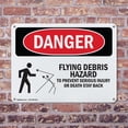 thumbnail image 4 of (2 Pack) Flying Debris Stay Back OSHA Danger Sign 18 Inch X 12 Inch Indoor / Outdoor Rust-Free Aluminum Metal Signs for Workplace, Workshop, and Construction Site, Made in the USA, 4 of 8