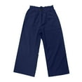 thumbnail image 2 of Baqcunre Workout Shorts Womens Women Fashion Cotton Flax Elastic Long Pants Beach Leisure Trousers Womens Sweatpants Pants For Women Navy L, 2 of 4