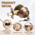 thumbnail image 4 of Uxcell Keyed Alike Single Cylinder Deadbolt Door Lock Round Entry Handle Sets for Door Thickness 1.2-2 inch Red Bronze, 4 of 7