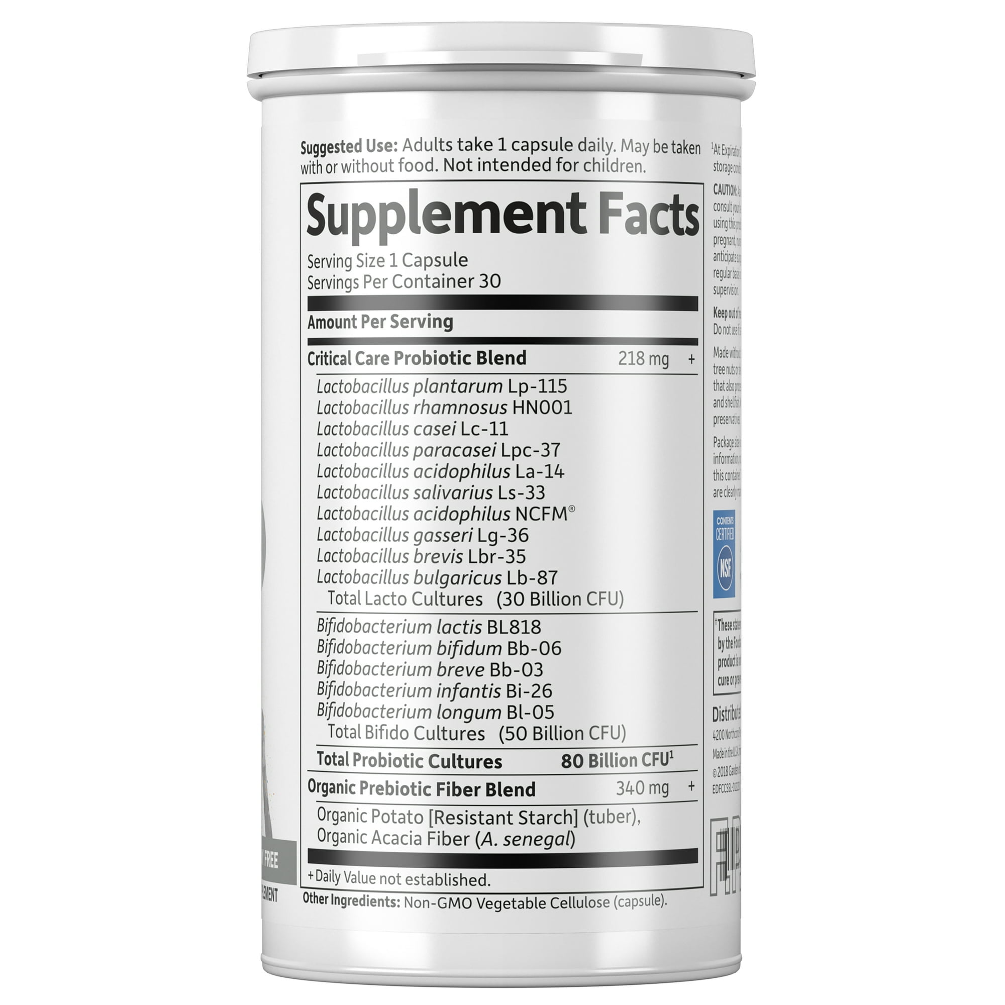 Garden of Life Dr. Formulated Critical Care Probiotics, 80 Billion CFU, 30 Capsules *EN