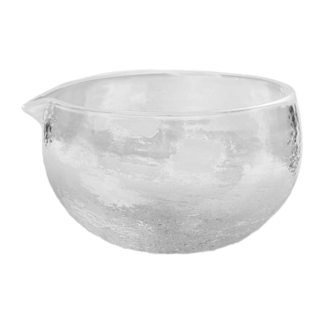 Cuenco de vidrio texturizado para matcha, vaso de vidrio con para ensalada, gachas de y jugo, chawan ceremonial único para la oficina. Claro