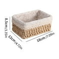 thumbnail image 3 of Storage Basket Woven Rope Wicker Baskets with Liners Solid Storage Basket for Organizing Shelves Decor Natural Brown 7 In, 3 of 3