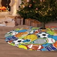 thumbnail image 6 of Lsque Various Balls Print Christmas Tree Skirt, Tree Skirt with Ties or Velcro, Perfect for Holiday Decorations, Halloween, and New Year-36", 6 of 7