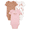 Ivory/Brown/Pink, variant on Carter's Child of Mine Baby Girl Bodysuit, 3-Pack, Sizes Preemie-18 Months