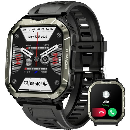 VOPOCO V50 Smart Watch for Men(Answer/Make Calls) 1.83’’ Big Screen Watch IP68 Waterproof Smartwatch Compatible with iOS Android, 1pc