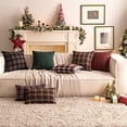 thumbnail image 4 of Christmas Farmhouse Classic Plaid  Set of 2 Scottish Tartan Throw Pillow Covers 12x20 Inch, Red, 4 of 6