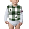 thumbnail image 6 of Bingfone Mess-Proof Baby Bib - Waterproof Bib For Baby Boy Or Girl With Food Catcher Pocket, Unisex-Green White Lumberjack Plaid, 6 of 8