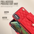 thumbnail image 4 of for iPhone X/XS Back Case, Luxury Ultra Slim Shockproof PU Leather Card Slots Kickstand Magnetic Snap Shoulder Strap & Wristlet RFID Blocking Phone Cover for iPhone X/XS, Red, 4 of 9