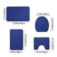 thumbnail image 3 of 4-Piece Foam Bath Mat Set Soft & Absorbent Bathroom Rugs Non-Slip Rubber Backing Washable 16x24in,16x20in,15x17in Gray Khaki Dark Blue Green Red, 3 of 9