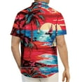 thumbnail image 3 of Yteetum Men's Hawaiian Shirt Short Sleeve Floral Button Down Lapel Hawaiian T Shirts Mens Casual Plus Size Hawaiian Palm Tree Print Qucikly Dry Short Sleeve Shirts Summer Vacation Beach Tee Shirts, 3 of 5