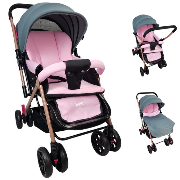 Carriola Reversible The Baby Shop Asiento Reclinable 3 Posiciones, Plegable y Ligera de Viaje Rosa