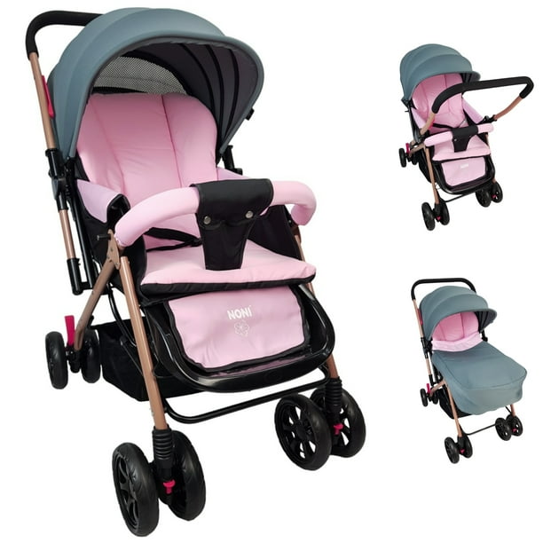 Carriola Reversible The Baby Shop Asiento Reclinable 3 Posiciones, Plegable y Ligera de Viaje Rosa