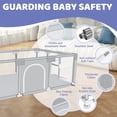 thumbnail image 4 of Baby Playpen, HDJ 71 inch Extra Large Baby Play Yard with Soft Breathable Mesh, Play Fence for Infant and Toddlers, Anti-Slip Base, Gray, 4 of 8