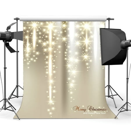 Image of 5x7ft Photography Backdrop Merry Christmas Bokeh Halos Glitter Spots Xmas Backdrop Backdrops for Baby Kids Children Adults Happy New Year Background Photo Studio Props