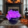 thumbnail image 6 of KeirineCC Halloween Decorations Outdoor,8 Inches Large Witches Cauldron with Purple Lights,Black Plastic Bowl Decor with Flames Carving,Candy Bucket Decoration for Garden Party - Remote, 6 of 9
