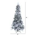 thumbnail image 2 of Nearly Natural 8ft. Flocked Montana Down Swept Spruce Artificial Christmas Tree with Pinecones and 500 LED Lights, 2 of 8