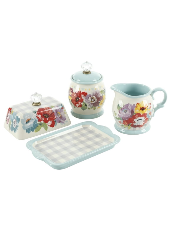 The Pioneer Woman Sweet Romance Butter Dish + Cream and Sugar Set