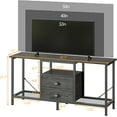 thumbnail image 2 of TV Stand with 2 Fabric Drawers, 43 Inch Entertainment Center with Open Storage Shelves, Media Console Table for Bedroom, Living Room, Light Black Oak, 2 of 14