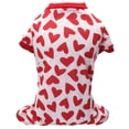 thumbnail image 2 of HonestMatter Dog Jumpsuit Pet Pajamas Warm Puppy Jumpsuit Cotton Blend Winter Outfit for Small Dogs Cats Love Print Red L, 2 of 9