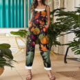 thumbnail image 5 of Overall Cotton-Linen Jumpsuit For Women With Pockets Loose Fit Spaghetti Strap Wide Leg Casual Plus Size Rompers For Women, 5 of 5