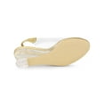 thumbnail image 6 of BLISSFUL STEP Women's Shoes Clear Wedge Heels Rhinestone Peep Toe Slingback Transparent Shoes Gold 8, 6 of 8