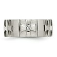 thumbnail image 4 of Chisel Stainless Steel Brushed and Polished 3pt Diamond Cross 9mm Band, 4 of 7