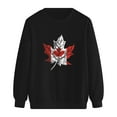 thumbnail image 4 of Gibobby Temperamento Pullover Top Sudadera con capucha informal de manga larga con cuello redondo y estampado de de arce canadiense para mujer (Negro, XXXL), 4 of 5