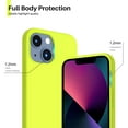 thumbnail image 4 of Compatible with iPhone 13 Mini Case, Slim Liquid Silicone 3 Layers Full Covered Soft Gel Rubber with Microfiber Case Cover 5.4 inch-Fluorescent Yellow, 4 of 11