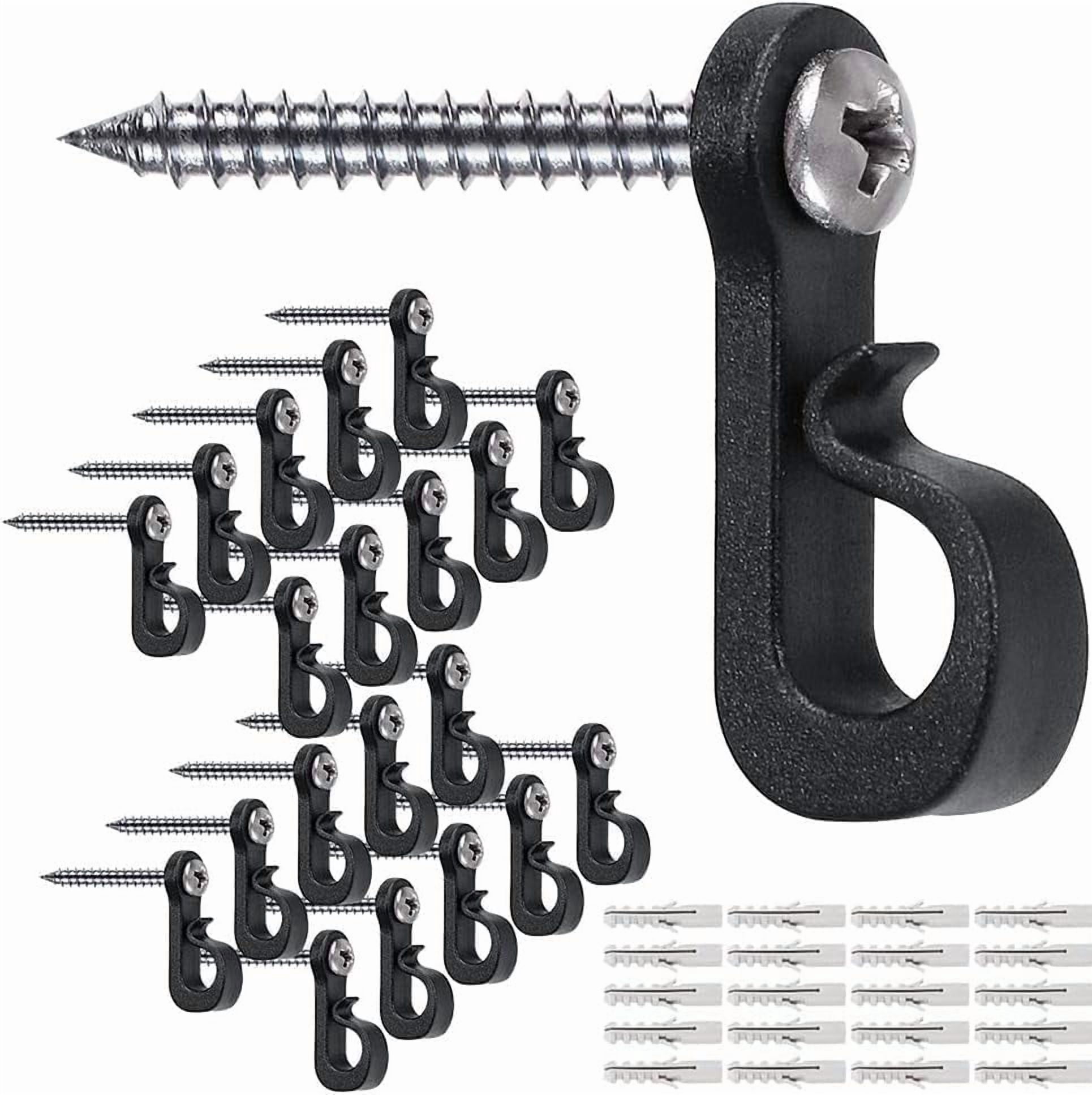 GEZIDEA 20-Pack String Light Hooks - Screw-in Hangers For Outdoor Lights, Plants & Wind Chimes