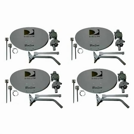 Lot 4 Slimline DirecTV DTV Dish Antennas KA/KU HD MPEG4 W/Monopoles - image 6