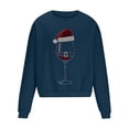 thumbnail image 4 of UVEASISHA Fun Christmas Gifts for Men Crewneck Sweatshirts Novelty Wine Glass Printed Long Sleeve Pullover 2025 Fashion Xmas Oversized Sweatshirt Top Sales Today Navy L, 4 of 5