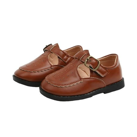 

Kids Hollow Bowknot Student Princess PU Leather Shoes