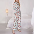 thumbnail image 3 of Goofa Hand Drawn Strawberry Printed Women’s 2 Piece Pajama Set Super,Pajamas Women's Long Sleeve Sleepwear Soft Button Down Loungewear Pjs Lounge Set Nightwear-XX-Large, 3 of 9