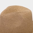 thumbnail image 2 of ZHOGXU Women's Straw Hat ​Solid Color Wide Brim Lace Up Bohemian Fashion Comfortable Summer Sun Cap For Holiday Vacation Beach,Khaki,One Size, 2 of 9