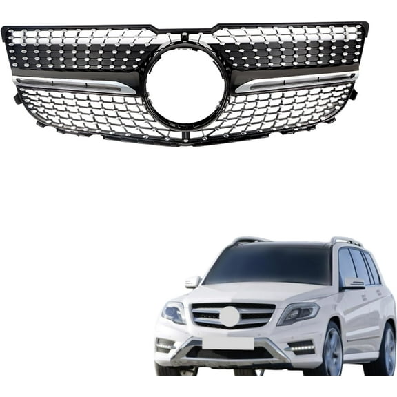 Genrics Chrome Front Bumper Upper Grille Replacement for GLK250 GLK300 GLK350 2013 2014 2015