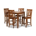 thumbnail image 2 of Baxton Studio Fenton Modern and Contemporary Transitional Walnut Brown Finished Wood 5-Piece Pub Set, 2 of 7