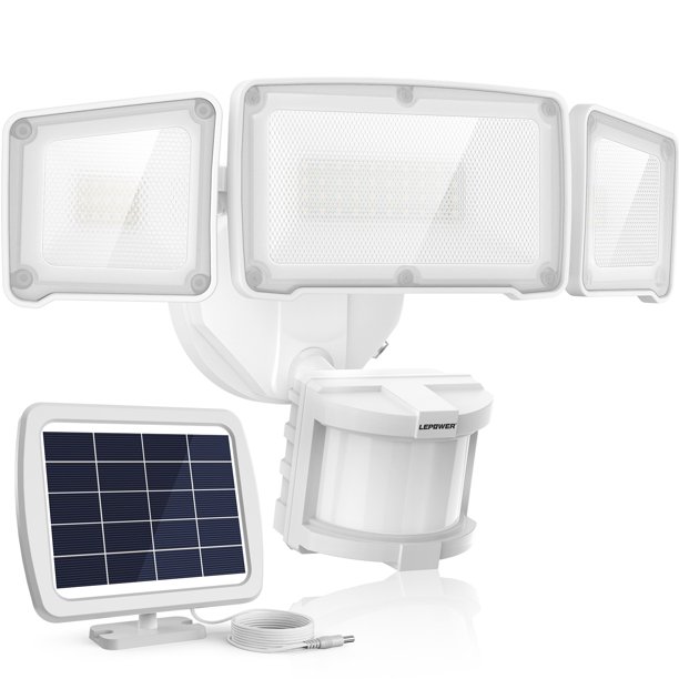 LEPOWER LED Solar Security Lights, Motion Sensor Light, 1600LM, 5500K
