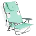 thumbnail image 3 of Ostrich Chaise Lounge Beach Chair w/On-Your-Back Camping Lawn Chair, Teal, 3 of 12