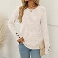 thumbnail image 3 of SUNBS Sweaters for Womens Long Sleeve Shirts Button Cuffs Tunic Blouse Fashion Outfits, 3 of 9